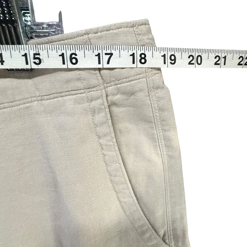 Banana Republic Linen Pants Mens 35/32 Beige Straight Leg Coastal Smart Casual